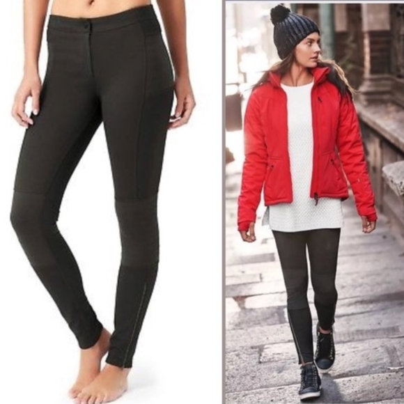 Athleta Pants - Athleta • Black Trailsetter Ponte Moto Stretch Pant size 2